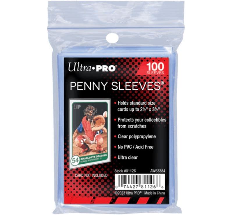 Ultra Pro - Standard Sleeves - Regular Soft Card (100 Sleeves)